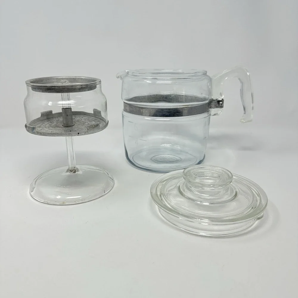 Vtg 1960s Pyrex Flameware 6 Cup Glass Percolator Coffee Pot Maker 1756